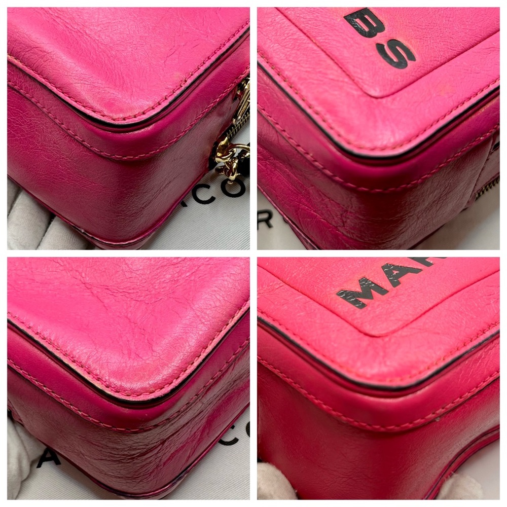 EUC Marc Jacobs Diva Pink Distressed Leather The Box 23 Crossbody Bag - Picture 17 of 17